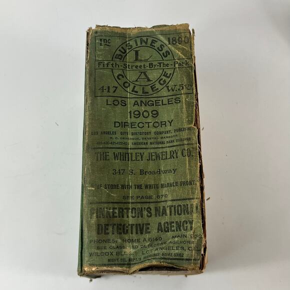 1909 Los Angeles CA City Directory POOR Ancestry Genealogy Antique Vtg Reference - Picture 3 of 12